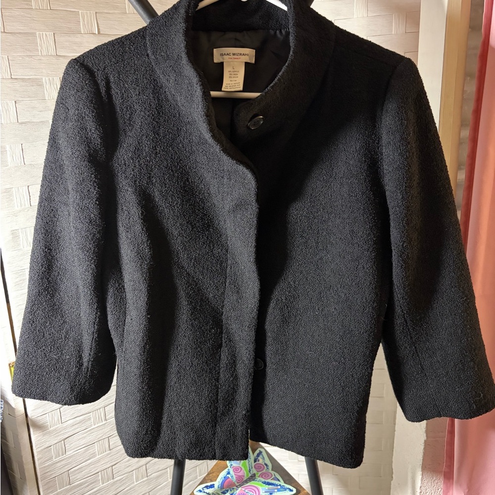 Isaac Mizrahi Black Teddy Jacket